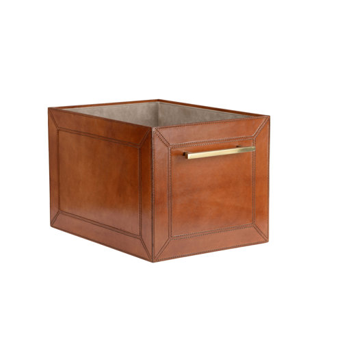Chelsea House Leather Storage CubeCognac Wayfair Canada